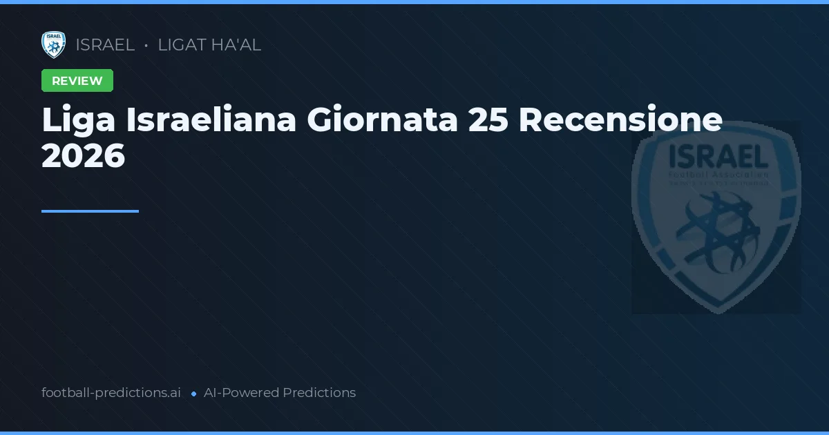 Liga Israeliana Giornata 25 Recensione 2026