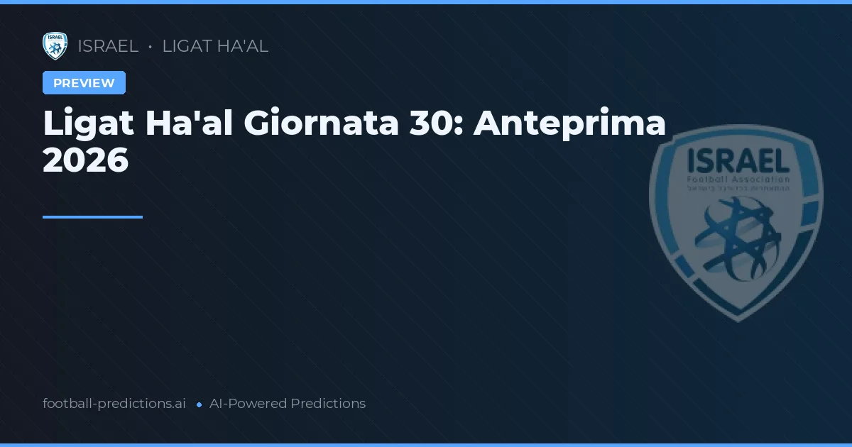 Ligat Ha'al Giornata 30: Anteprima 2026