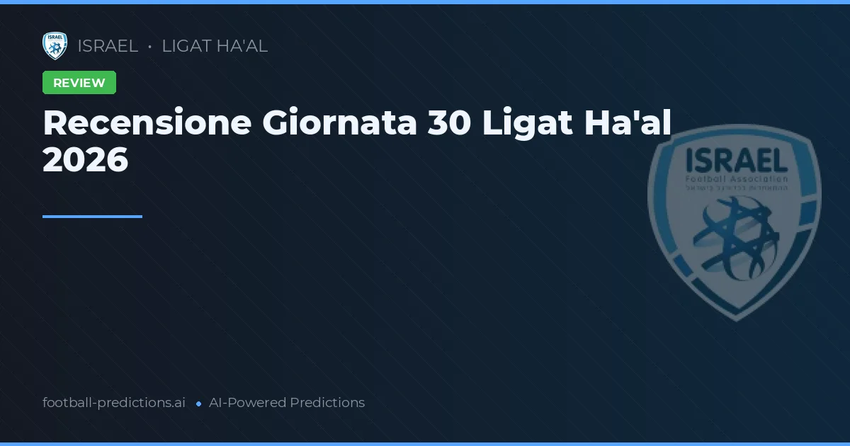 Recensione Giornata 30 Ligat Ha'al 2026