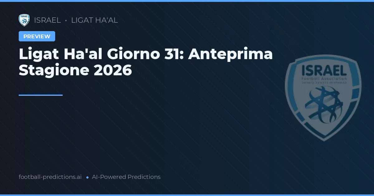 Ligat Ha'al Giorno 31: Anteprima Stagione 2026