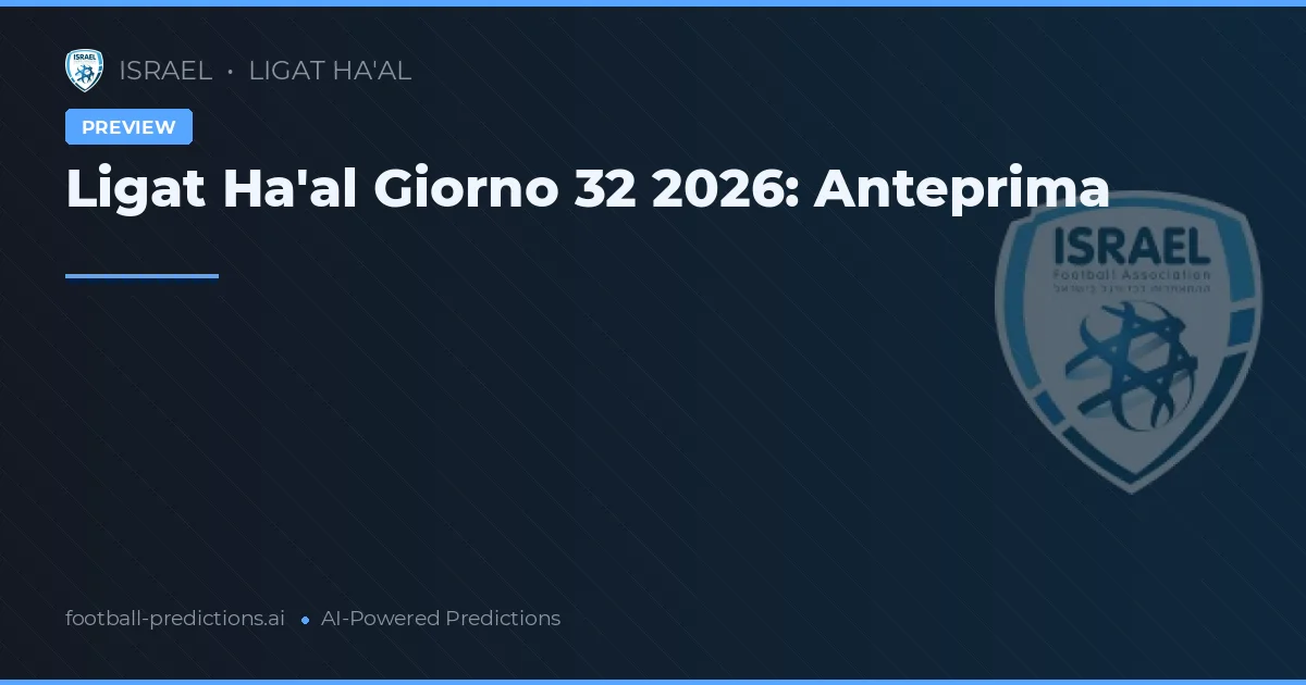 Ligat Ha'al Giorno 32 2026: Anteprima