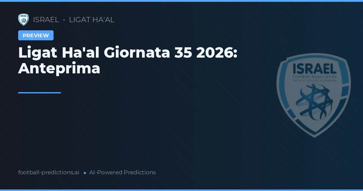 Ligat Ha'al Giornata 35 2026: Anteprima