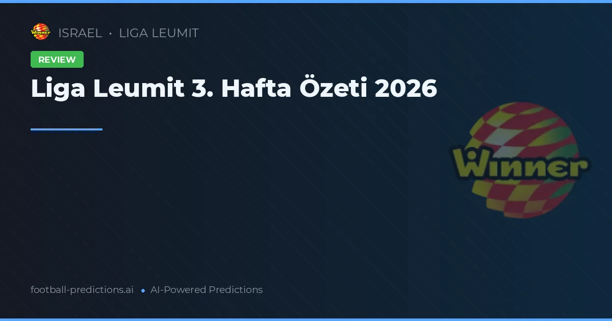 Liga Leumit 3. Hafta Özeti 2026
