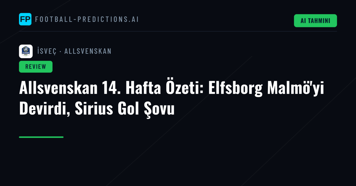 Allsvenskan 14. Hafta Özeti: Elfsborg Malmö'yi Devirdi, Sirius Gol Şovu