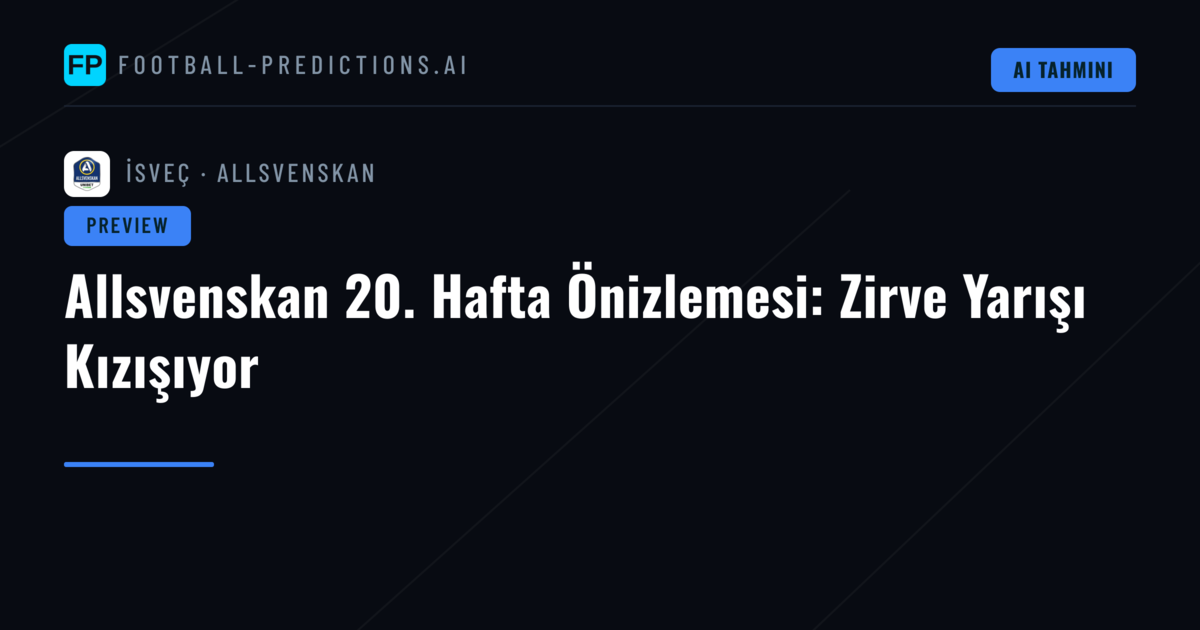 Allsvenskan 20. Hafta Önizlemesi: Zirve Yarışı Kızışıyor