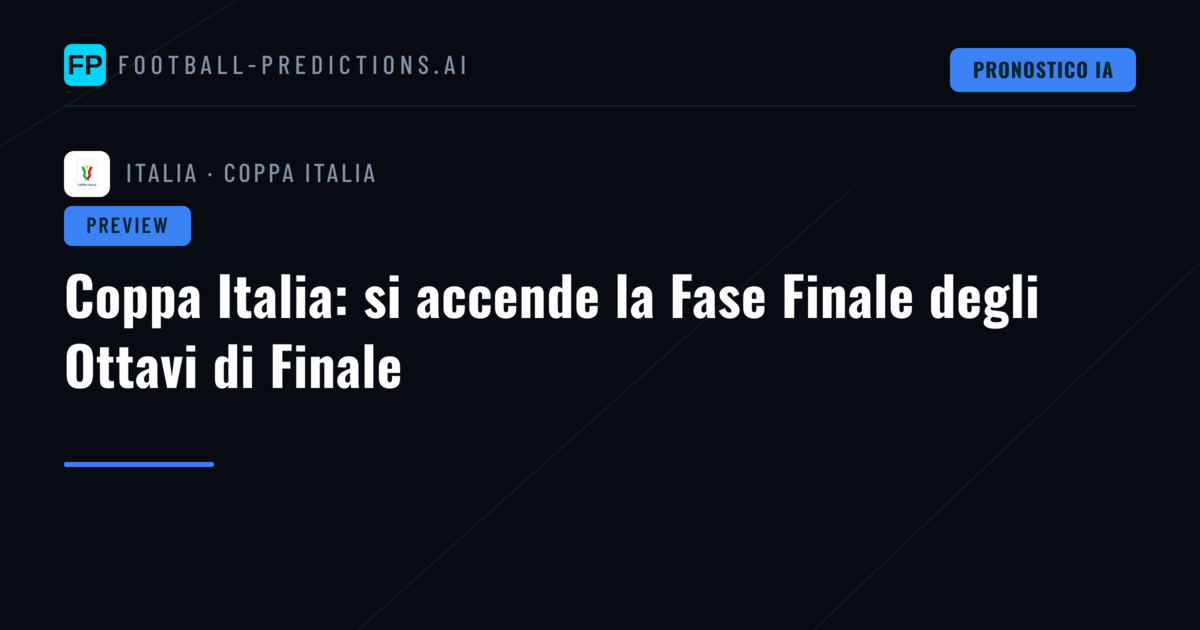 Coppa Italia: si accende la Fase Finale degli Ottavi di Finale