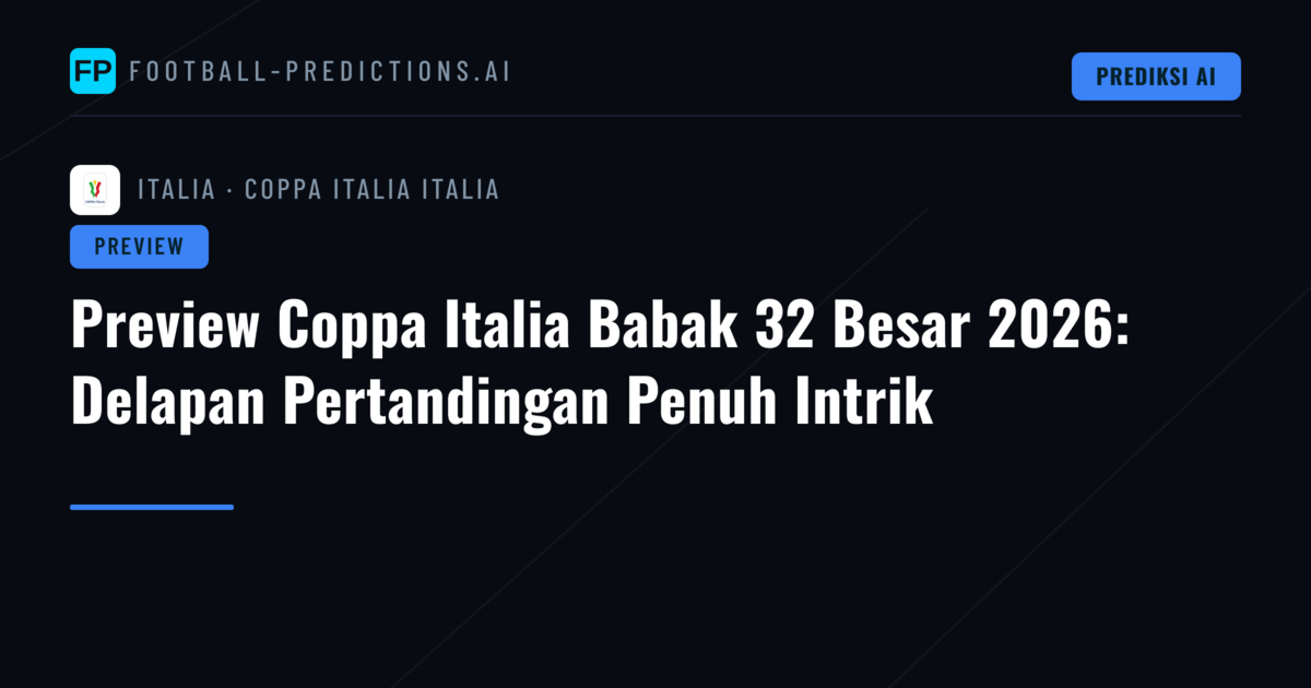 Preview Coppa Italia Babak 32 Besar 2026: Delapan Pertandingan Penuh Intrik