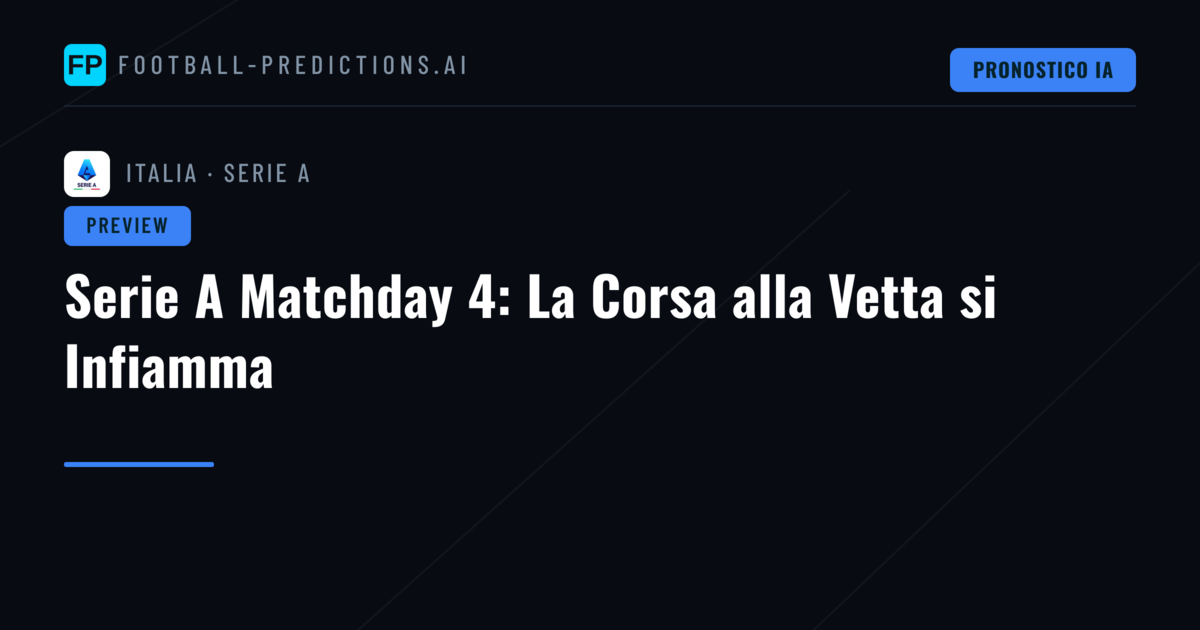 Serie A Matchday 4: La Corsa alla Vetta si Infiamma