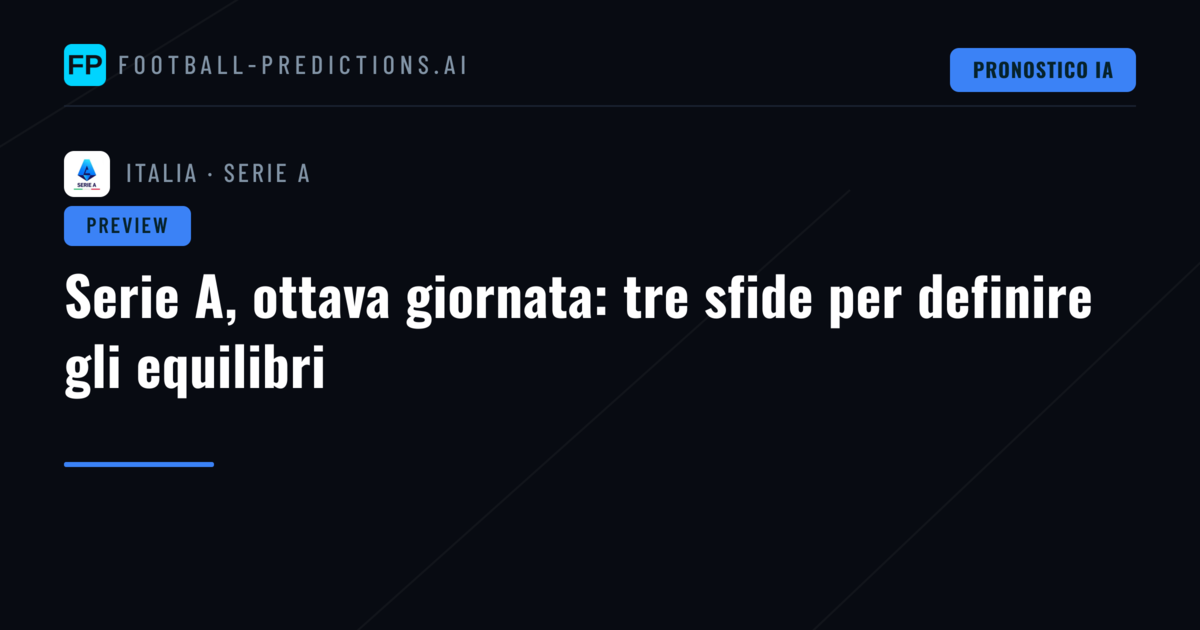Serie A, ottava giornata: tre sfide per definire gli equilibri