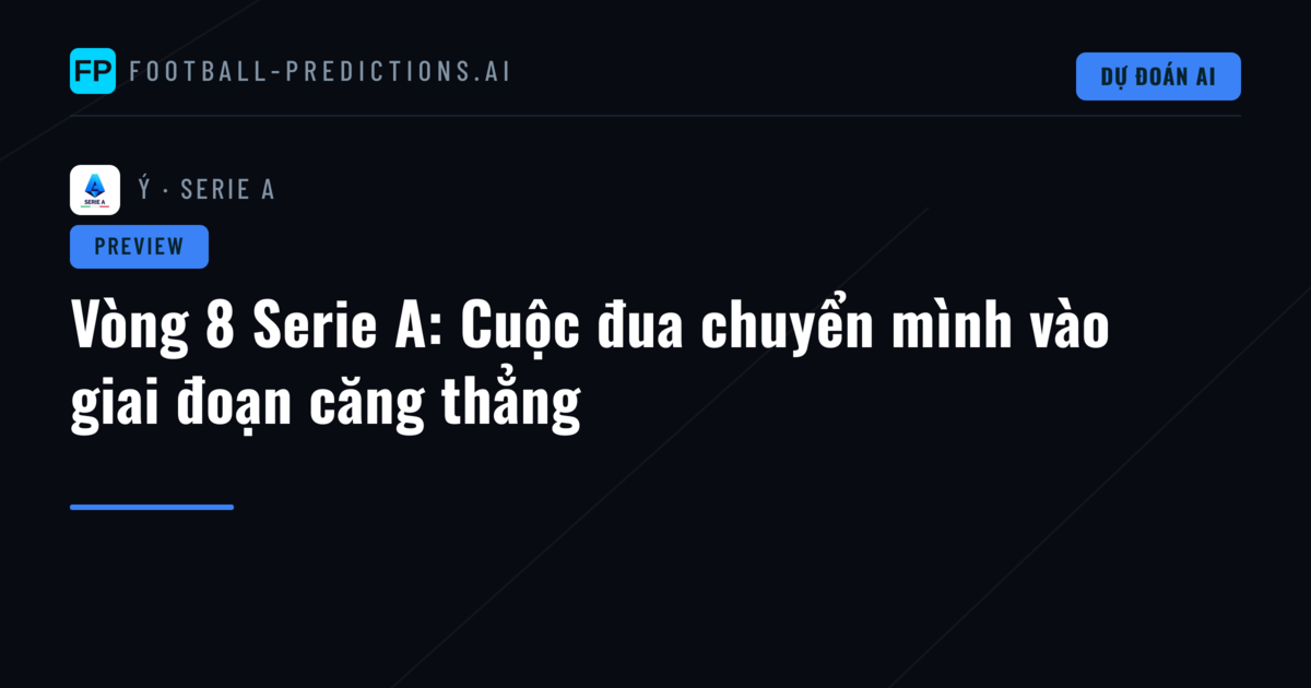Vòng 8 Serie A: Cuộc đua chuyển mình vào giai đoạn căng thẳng