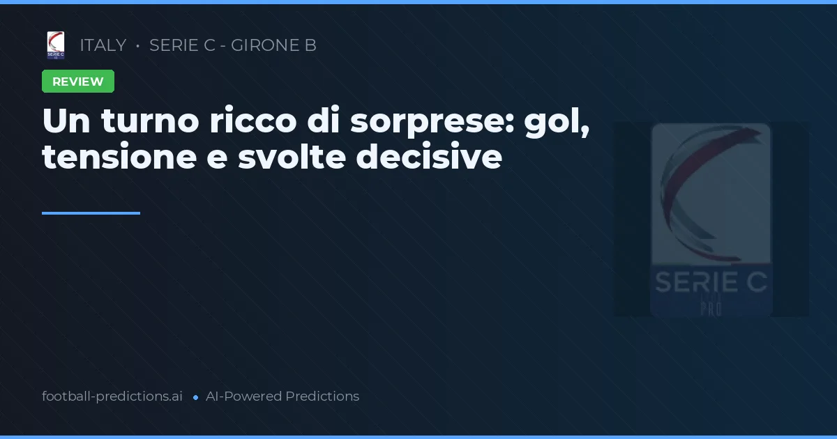 Un turno ricco di sorprese: gol, tensione e svolte decisive