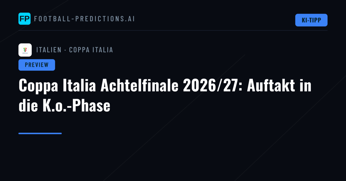 Coppa Italia Achtelfinale 2026/27: Auftakt in die K.o.-Phase