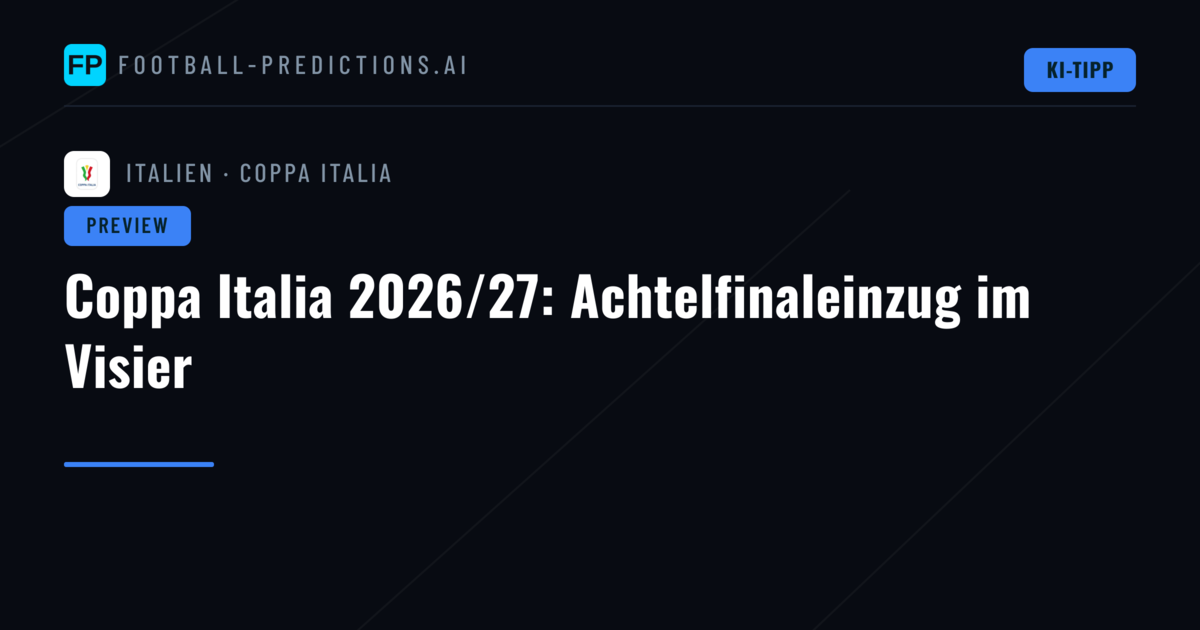 Coppa Italia 2026/27: Achtelfinaleinzug im Visier
