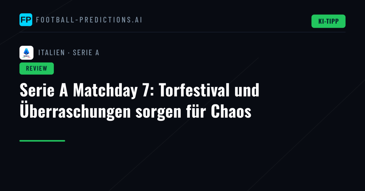 Serie A Matchday 7: Torfestival und Überraschungen sorgen für Chaos