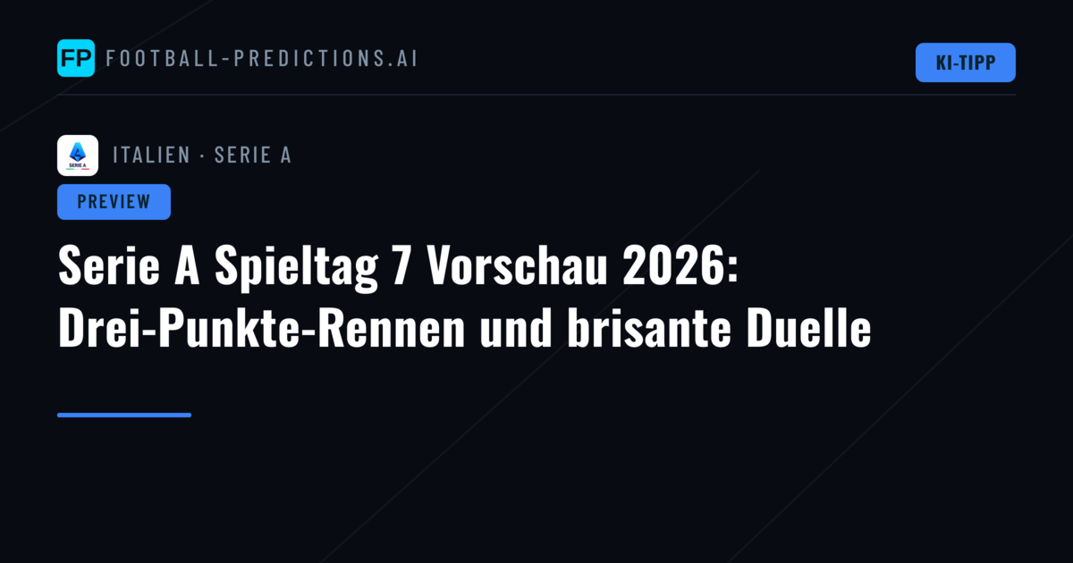 Serie A Spieltag 7 Vorschau 2026: Drei-Punkte-Rennen und brisante Duelle