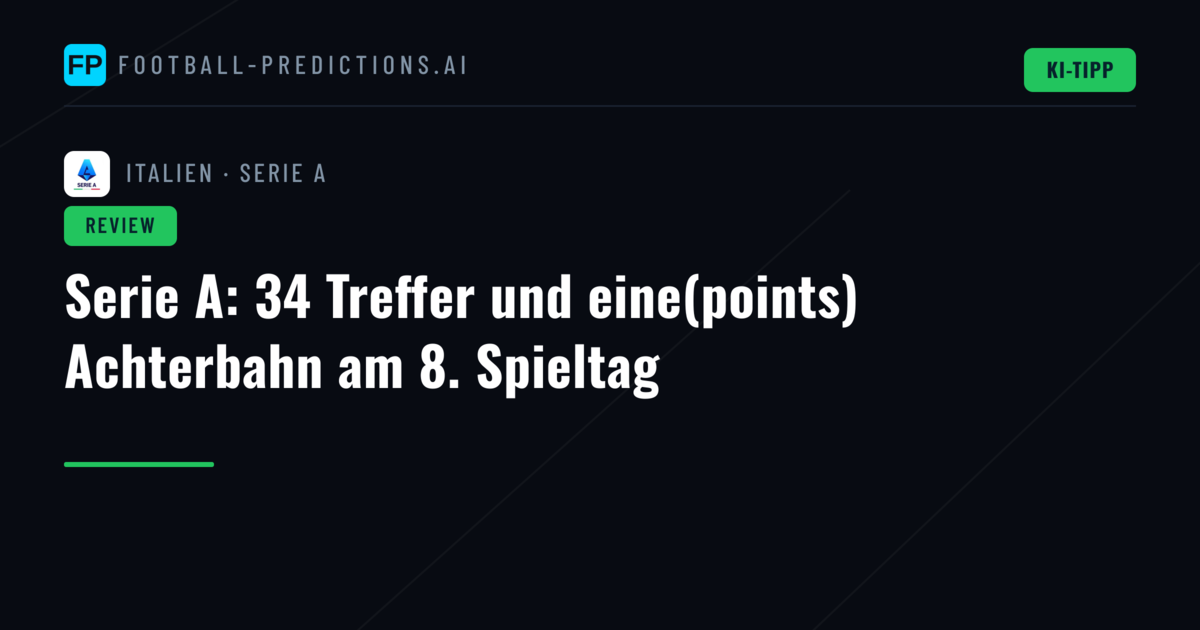 Serie A: 34 Treffer und eine(points) Achterbahn am 8. Spieltag