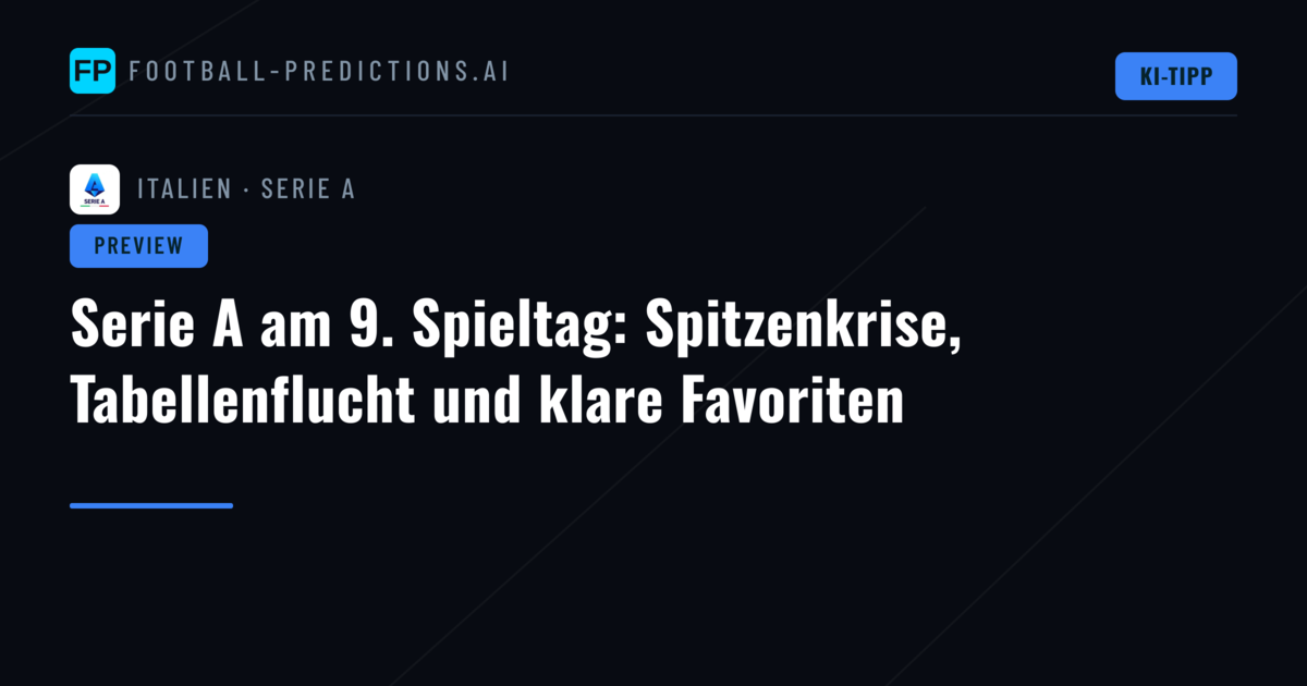 Serie A am 9. Spieltag: Spitzenkrise, Tabellenflucht und klare Favoriten
