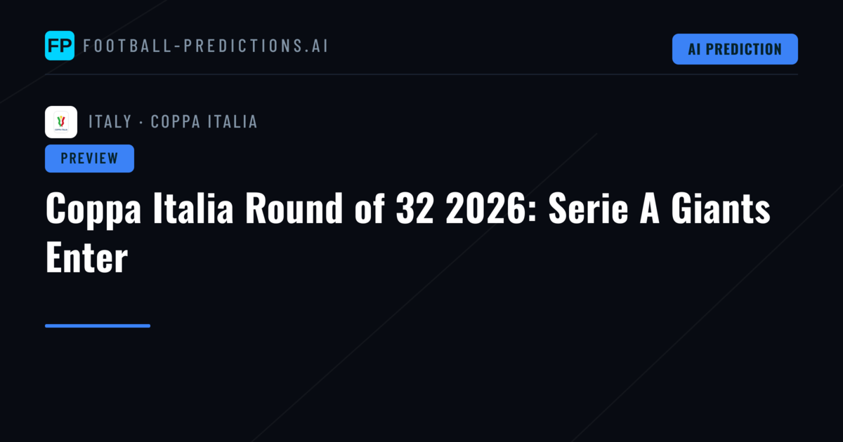 Coppa Italia Round of 32 2026: Serie A Giants Enter