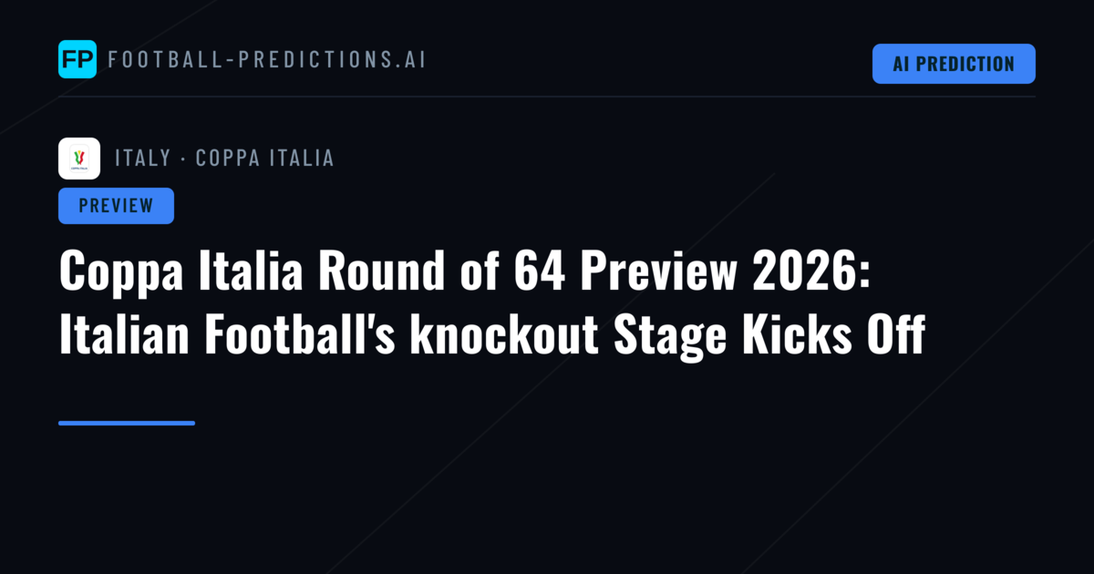 Coppa Italia Round of 64 Preview 2026: Italian Football's knockout Stage Kicks Off