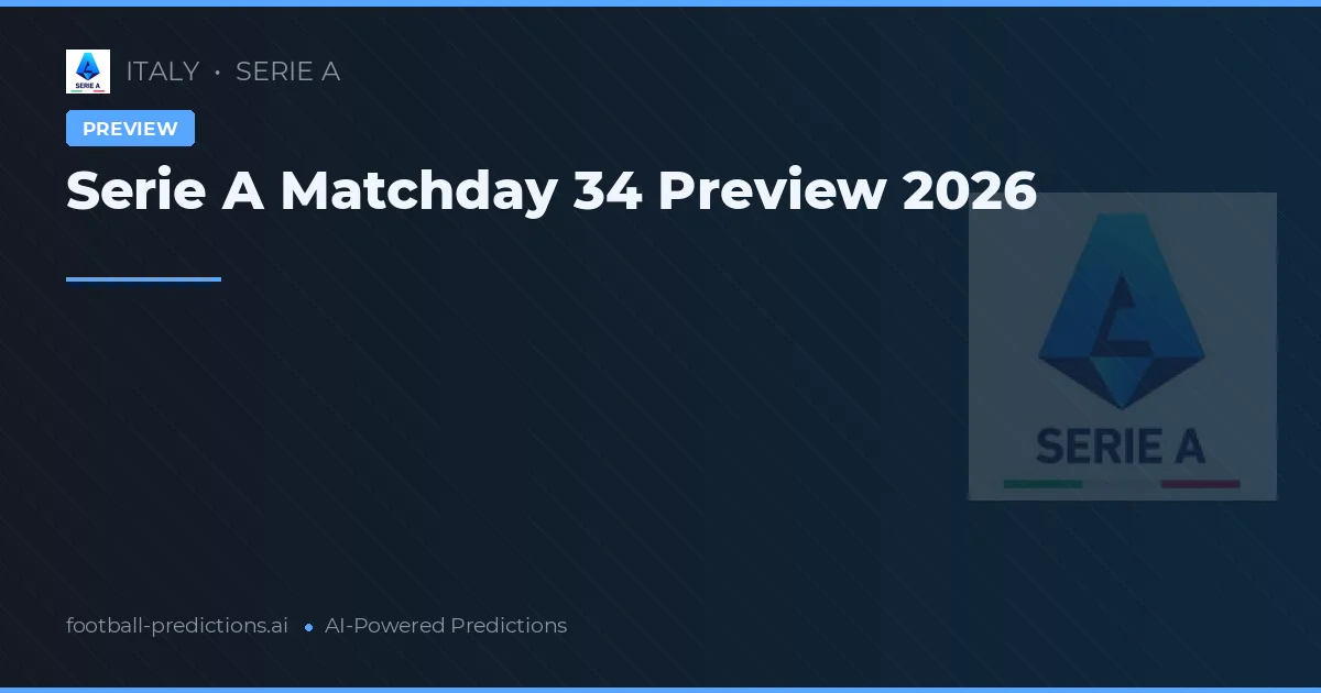 Serie A Matchday 34 Preview 2026