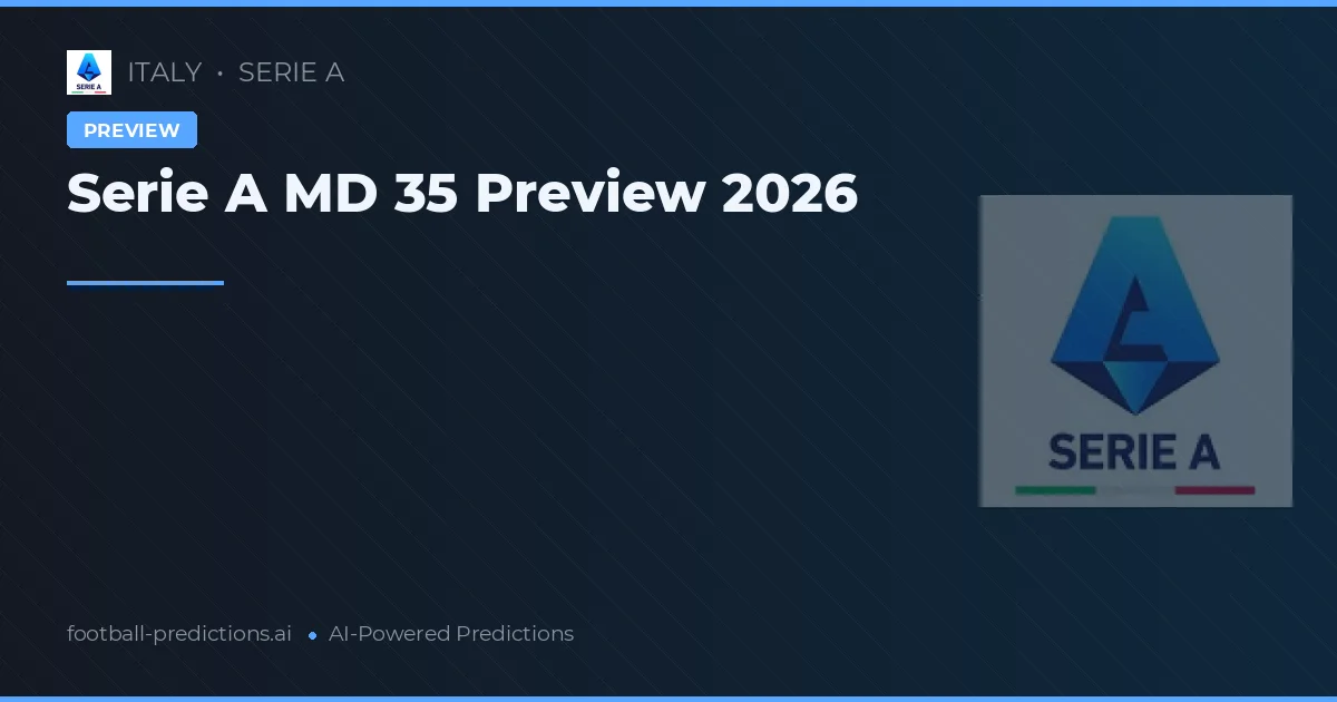 Serie A MD 35 Preview 2026