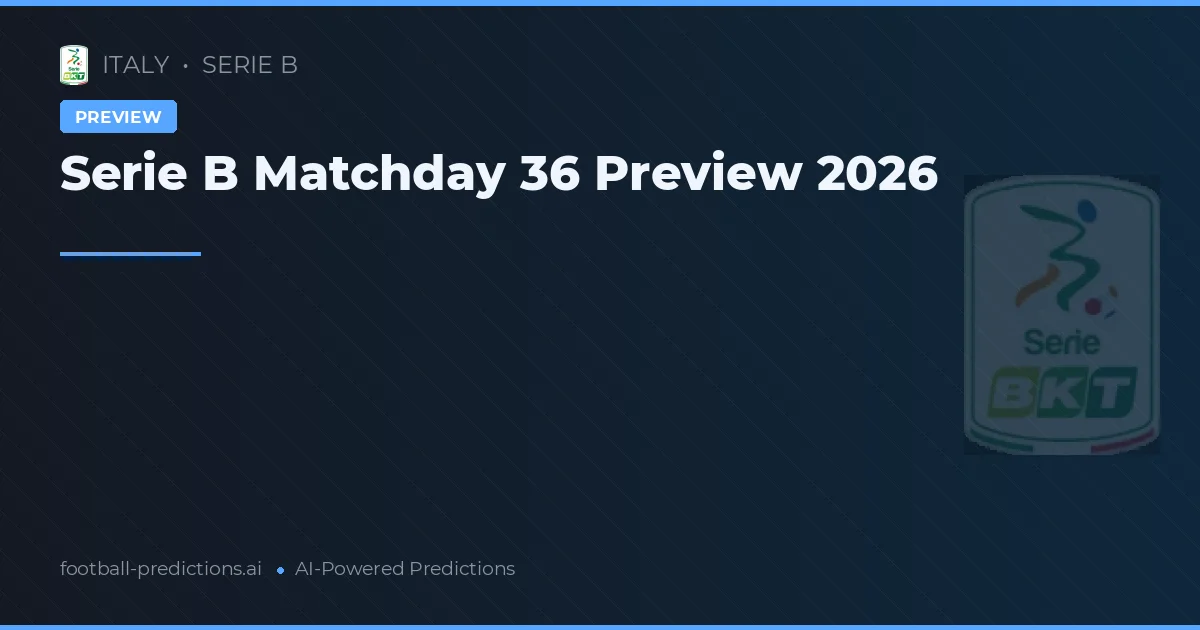 Serie B Matchday 36 Preview 2026