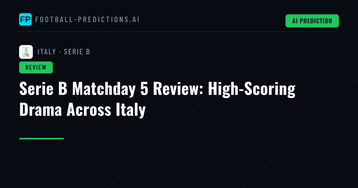 Serie B Matchday 5 Review: High-Scoring Drama Across Italy