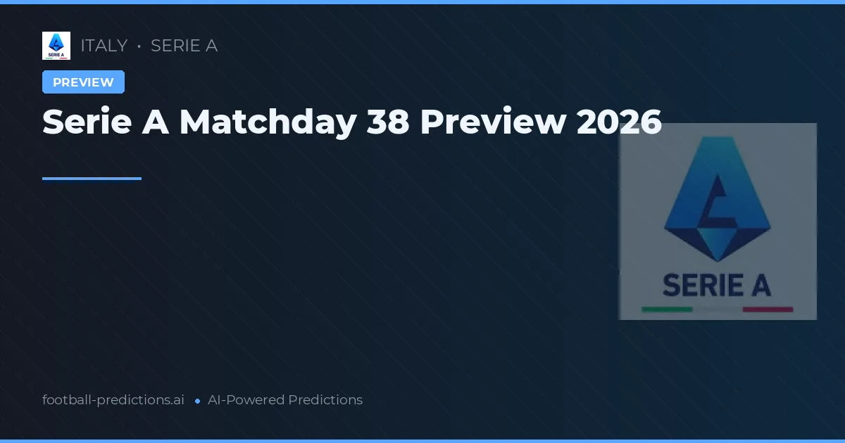 Serie A Matchday 38 Preview 2026