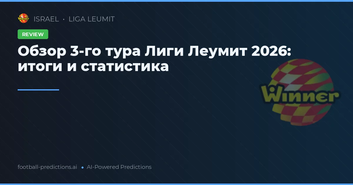 Обзор 3-го тура Лиги Леумит 2026: итоги и статистика