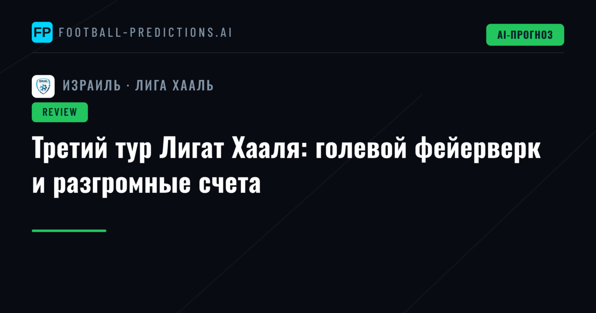 Третий тур Лигат Хааля: голевой фейерверк и разгромные счета