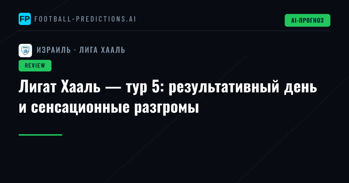 Лигат Хааль — тур 5: результативный день и сенсационные разгромы