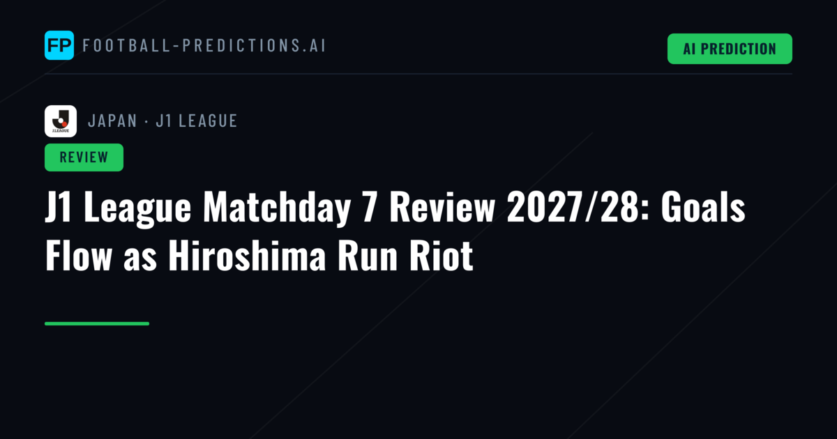 J1 League Matchday 7 Review 2027/28: Goals Flow as Hiroshima Run Riot