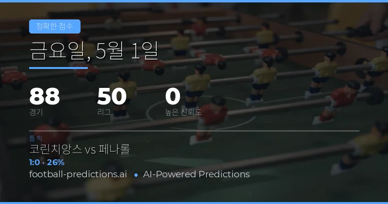 2026년 5월 1일 축구 정석 스코어 예측 개요