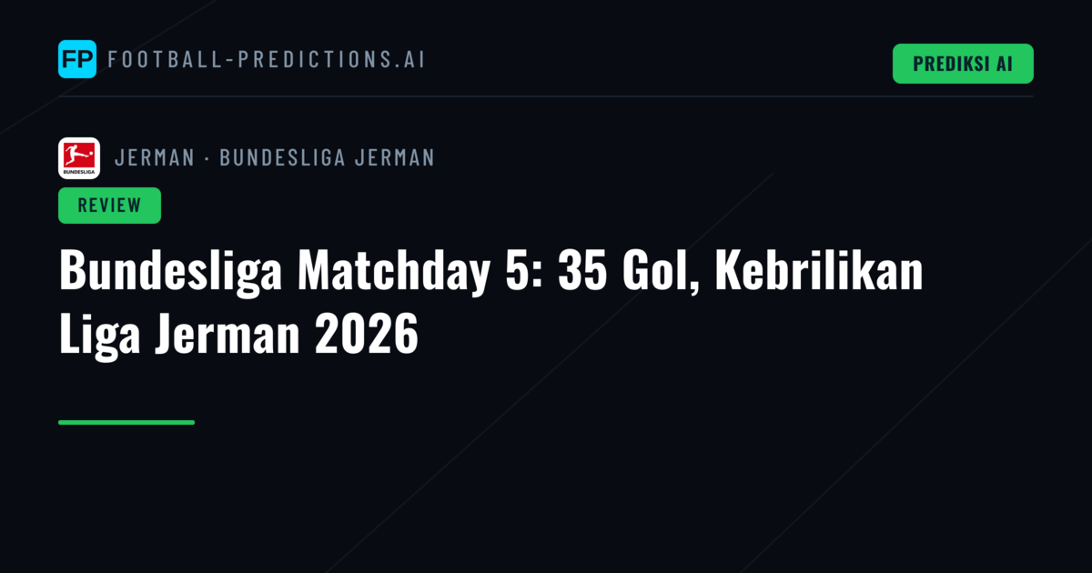 Bundesliga Matchday 5: 35 Gol, Kebrilikan Liga Jerman 2026