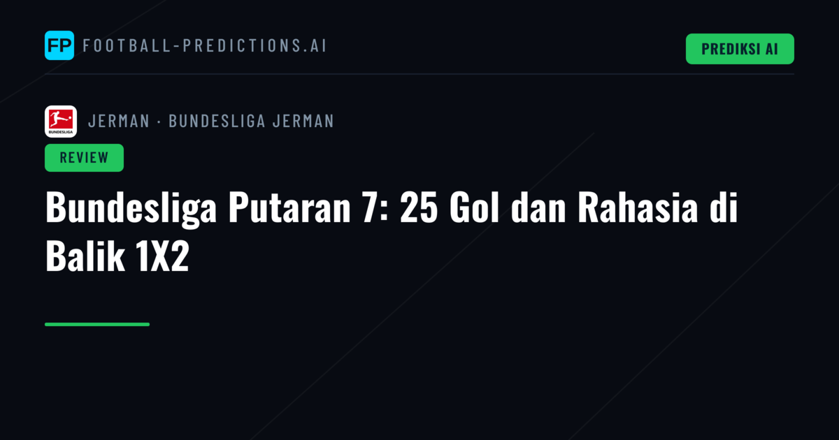 Bundesliga Putaran 7: 25 Gol dan Rahasia di Balik 1X2