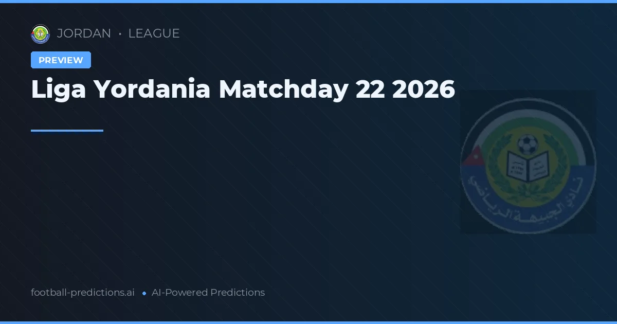 Liga Yordania Matchday 22 2026