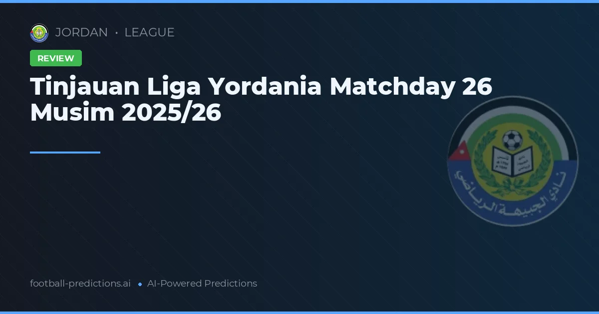 Tinjauan Liga Yordania Matchday 26 Musim 2025/26