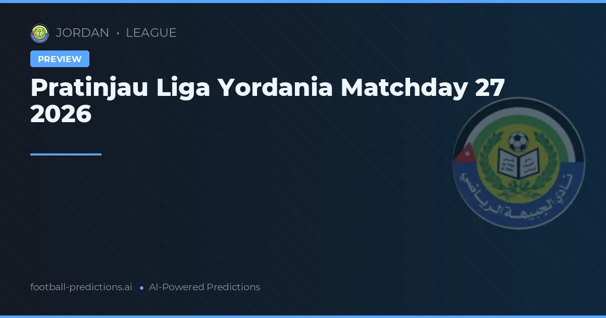Pratinjau Liga Yordania Matchday 27 2026