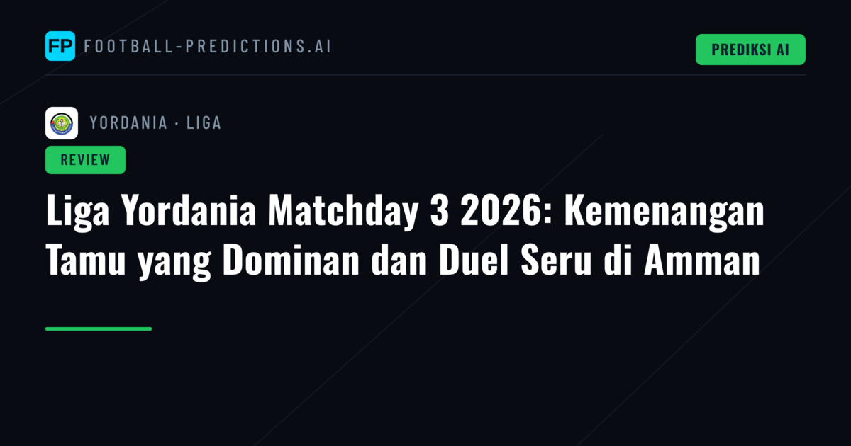 Liga Yordania Matchday 3 2026: Kemenangan Tamu yang Dominan dan Duel Seru di Amman