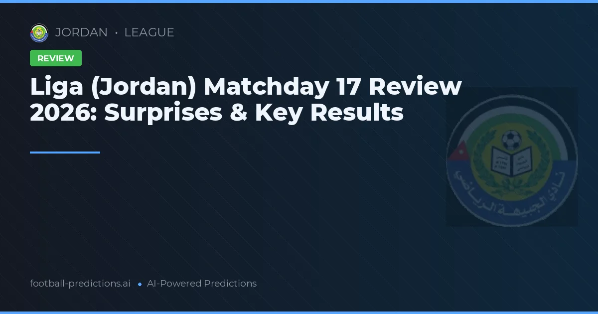 Liga (Jordan) Matchday 17 Review 2026: Surprises & Key Results