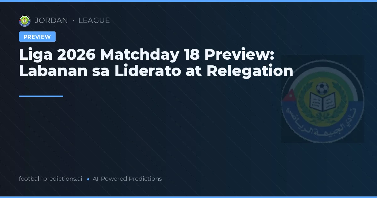 Liga 2026 Matchday 18 Preview: Labanan sa Liderato at Relegation