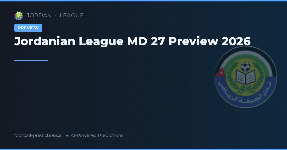 Jordanian League MD 27 Preview 2026
