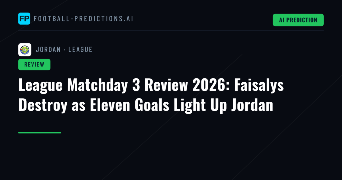 League Matchday 3 Review 2026: Faisalys Destroy as Eleven Goals Light Up Jordan