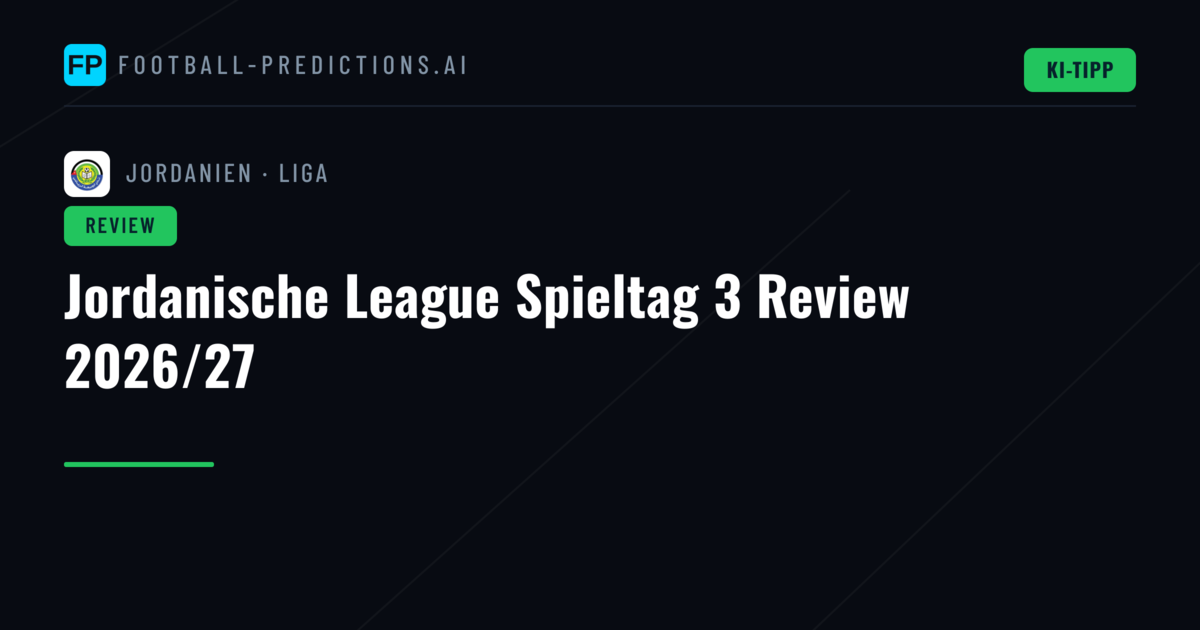 Jordanische League Spieltag 3 Review 2026/27
