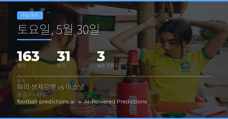 주말 축구 매치업 핵심 통계 및 전망