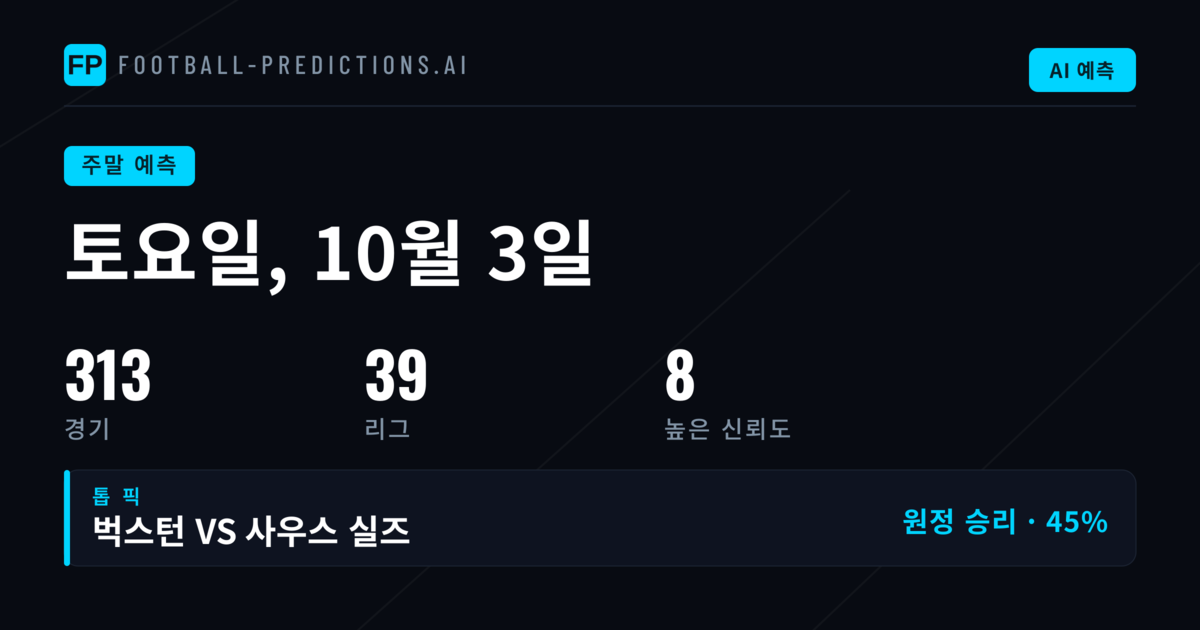 주말 축구 예측 — 주요 대회별 배팅 시장 분석