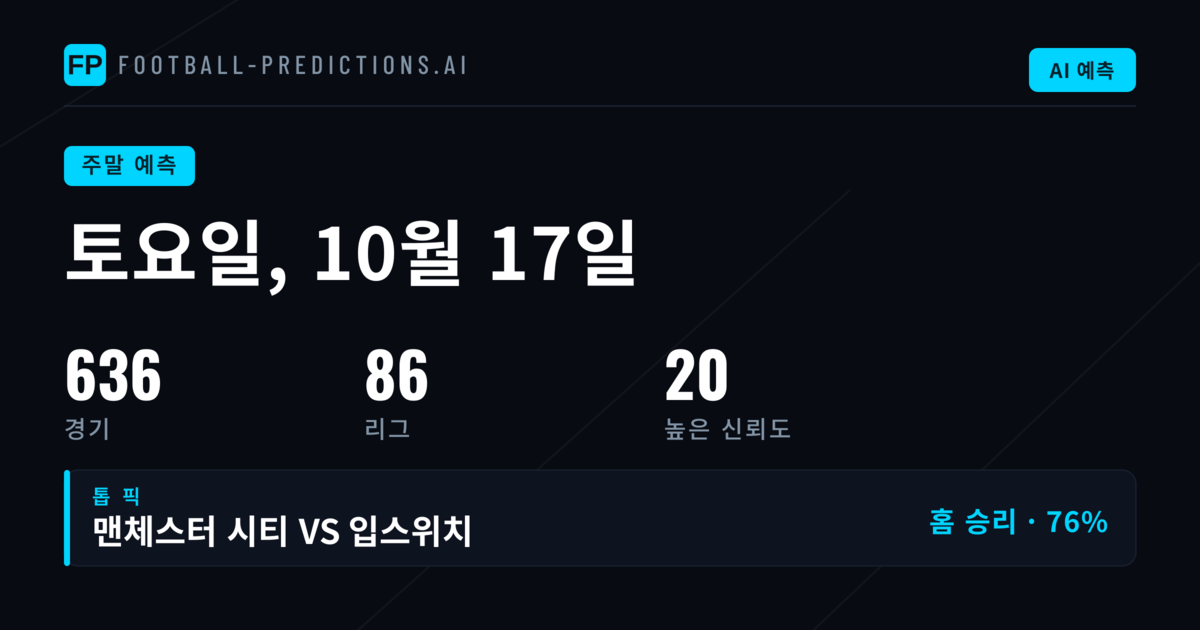 주말 축구 예측 – 데이터 기반 투자 전략