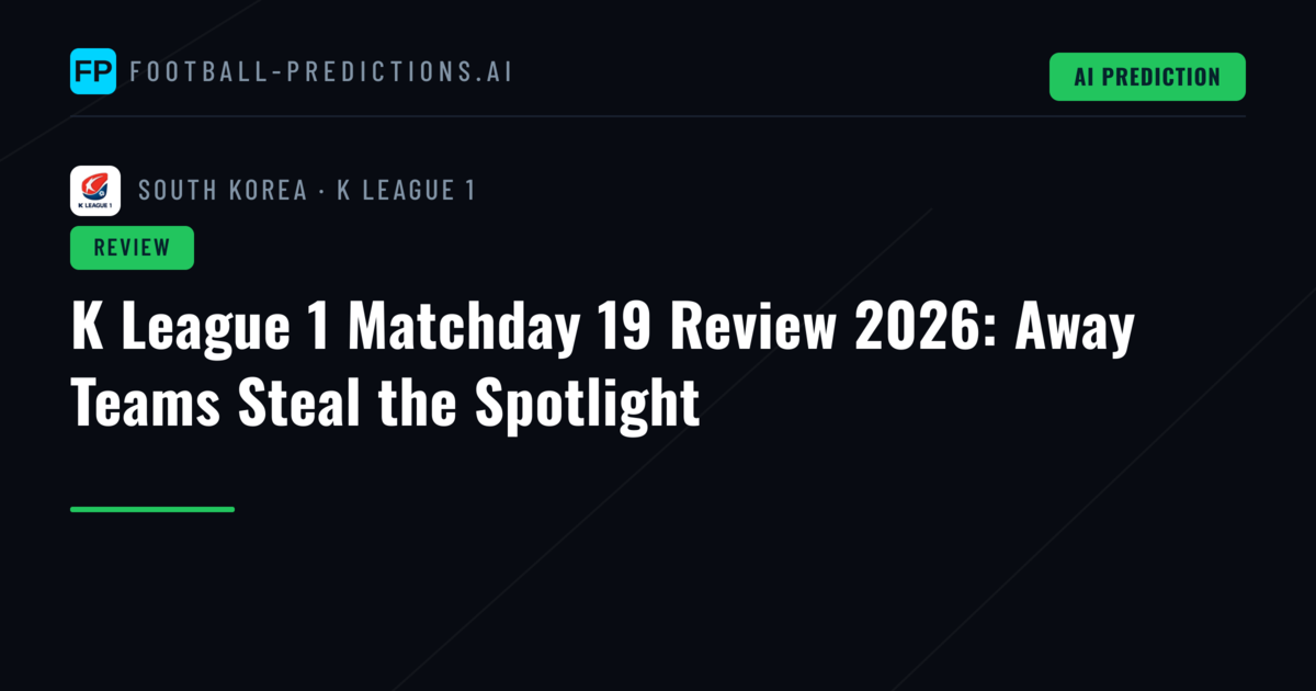 K League 1 Matchday 19 Review 2026: Away Teams Steal the Spotlight