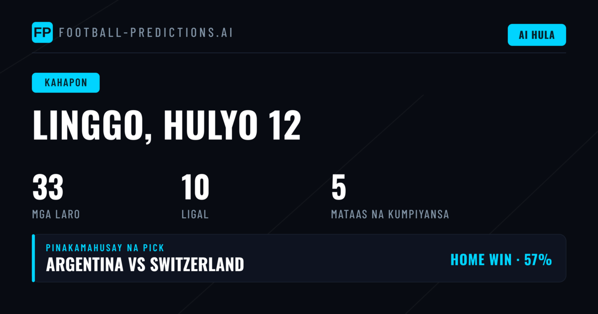 Performance Review ng Predictions para sa Linggo, 12 Hulyo 2026