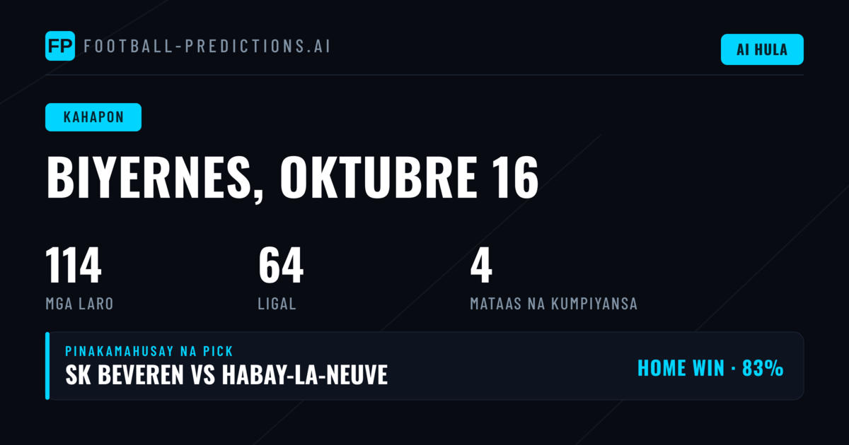 Kabuoang Pagsusuri sa Mga Prediction ng Biyernes, 16 Oct 2026